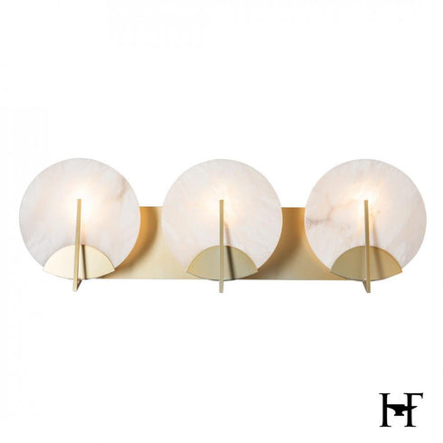Hubbardton Forge Callisto 3 Light Bath Sconce in Modern Brass Finish Model: 201057-SKT-86-AR