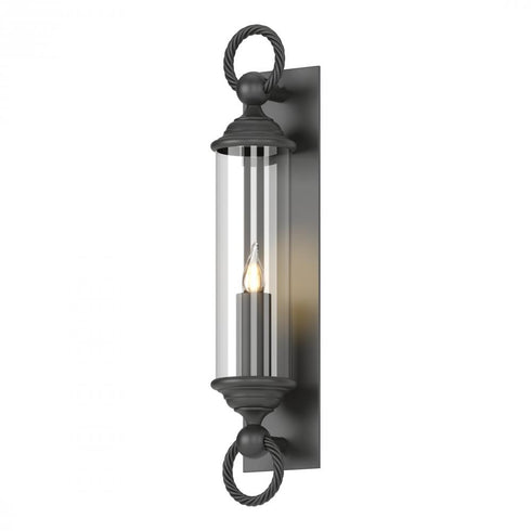 Hubbardton Forge Cavo Large Outdoor Wall Sconce in Coastal Oil Rubbed Bronze Finish Model: 303080-SKT-14-GG0034