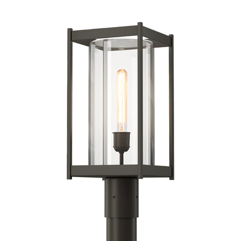 Hubbardton Forge Cela Outdoor Post Light in Coastal Oil Rubbed Bronze Finish Model: 342021-SKT-14-GG0732