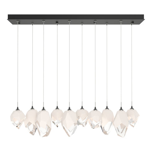 Hubbardton Forge Chrysalis 10 Light Mixed Crystal Pendant Model: 131145-SKT-STND-82-WP0756