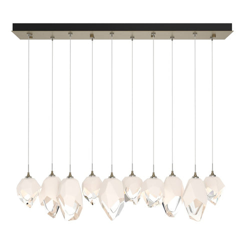Hubbardton Forge Chrysalis 10 Light Mixed Crystal Pendant Model: 131145-SKT-STND-82-WP0756