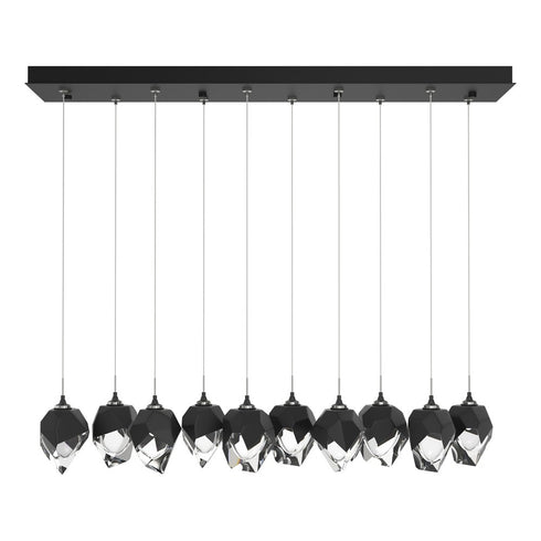 Hubbardton Forge Chrysalis 10 Light Small Crystal Pendant Model: 131143-SKT-LONG-20-BP0754