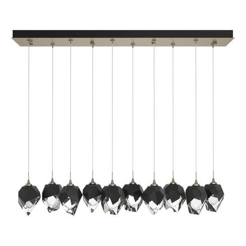 Hubbardton Forge Chrysalis 10 Light Small Crystal Pendant Model: 131143-SKT-LONG-20-BP0754