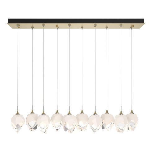 Hubbardton Forge Chrysalis 10 Light Small Crystal Pendant Model: 131143-SKT-LONG-20-BP0754