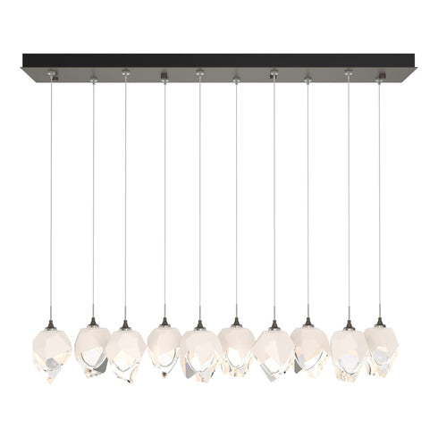 Hubbardton Forge Chrysalis 10 Light Small Crystal Pendant Model: 131143-SKT-LONG-20-BP0754