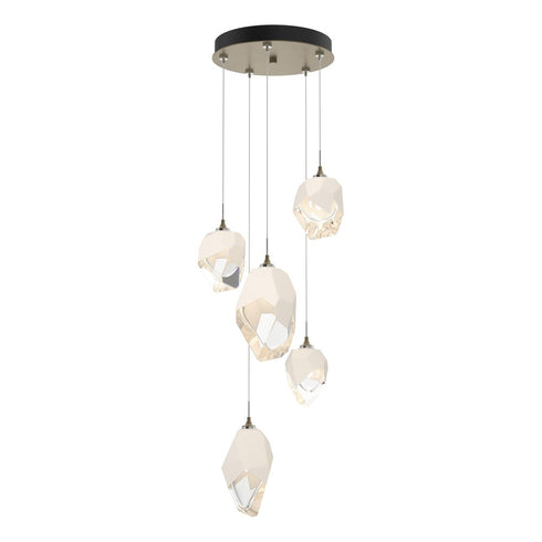 Hubbardton Forge Chrysalis 5 Light Mixed Crystal Pendant Model: 131139-SKT-STND-82-BP0756