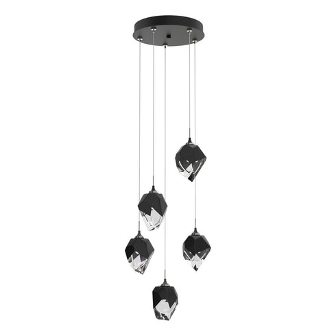 Hubbardton Forge Chrysalis 5 Light Small Crystal Pendant Model: 131137-SKT-LONG-20-BP0754