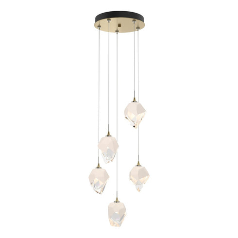 Hubbardton Forge Chrysalis 5 Light Small Crystal Pendant Model: 131137-SKT-LONG-20-BP0754