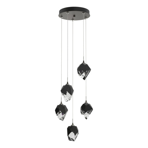 Hubbardton Forge Chrysalis 5 Light Small Crystal Pendant Model: 131137-SKT-LONG-20-BP0754