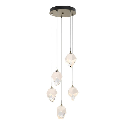 Hubbardton Forge Chrysalis 5 Light Small Crystal Pendant Model: 131137-SKT-LONG-20-BP0754