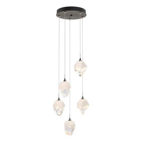 Hubbardton Forge Chrysalis 5 Light Small Crystal Pendant Model: 131137-SKT-LONG-20-BP0754