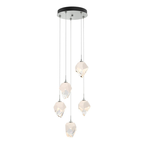 Hubbardton Forge Chrysalis 5 Light Small Crystal Pendant Model: 131137-SKT-LONG-20-BP0754