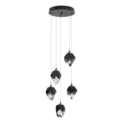 Hubbardton Forge Chrysalis 5 Light Small Crystal Pendant Model: 131137-SKT-LONG-20-WP0754