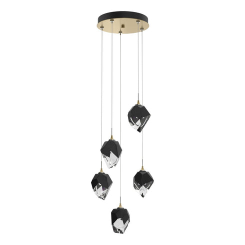 Hubbardton Forge Chrysalis 5 Light Small Crystal Pendant Model: 131137-SKT-LONG-20-WP0754