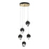 Hubbardton Forge Chrysalis 5 Light Small Crystal Pendant Model: 131137-SKT-LONG-20-WP0754
