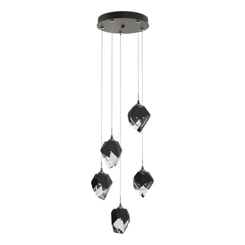 Hubbardton Forge Chrysalis 5 Light Small Crystal Pendant Model: 131137-SKT-LONG-20-WP0754