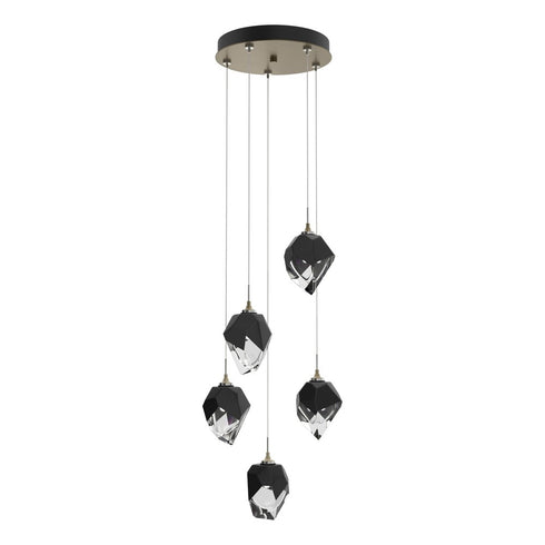 Hubbardton Forge Chrysalis 5 Light Small Crystal Pendant Model: 131137-SKT-LONG-20-WP0754