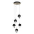 Hubbardton Forge Chrysalis 5 Light Small Crystal Pendant Model: 131137-SKT-LONG-20-WP0754