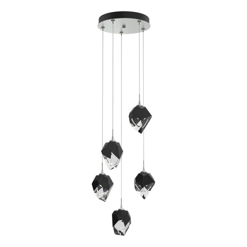 Hubbardton Forge Chrysalis 5 Light Small Crystal Pendant Model: 131137-SKT-LONG-20-WP0754