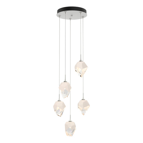 Hubbardton Forge Chrysalis 5 Light Small Crystal Pendant Model: 131137-SKT-LONG-20-WP0754