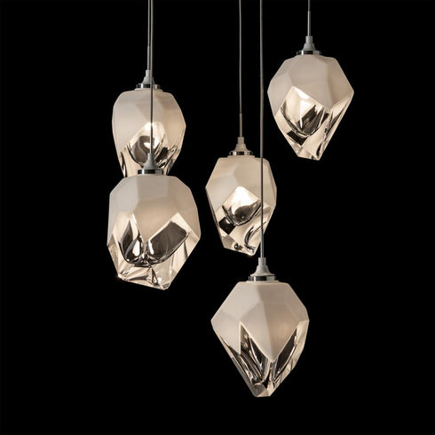 Hubbardton Forge Chrysalis 5 Light Small Crystal Pendant Model: 131137-SKT-STND-82-WP0754
