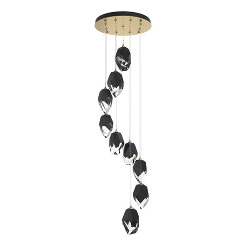 Hubbardton Forge Chrysalis 9 Light Large Crystal Pendant Model: 131141-SKT-LONG-20-BP0755