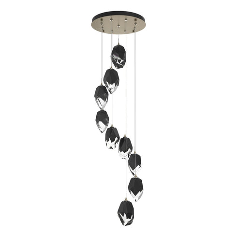 Hubbardton Forge Chrysalis 9 Light Large Crystal Pendant Model: 131141-SKT-LONG-20-BP0755
