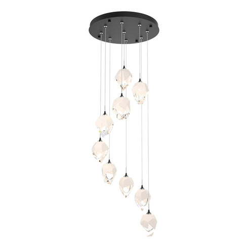 Hubbardton Forge Chrysalis 9 Light Small Crystal Pendant Model: 131140-SKT-LONG-20-BP0754