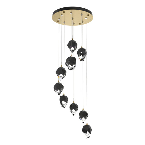 Hubbardton Forge Chrysalis 9 Light Small Crystal Pendant Model: 131140-SKT-LONG-20-BP0754