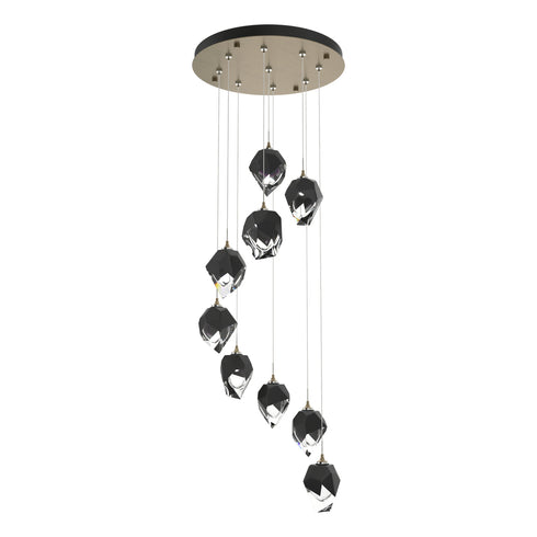 Hubbardton Forge Chrysalis 9 Light Small Crystal Pendant Model: 131140-SKT-LONG-20-BP0754