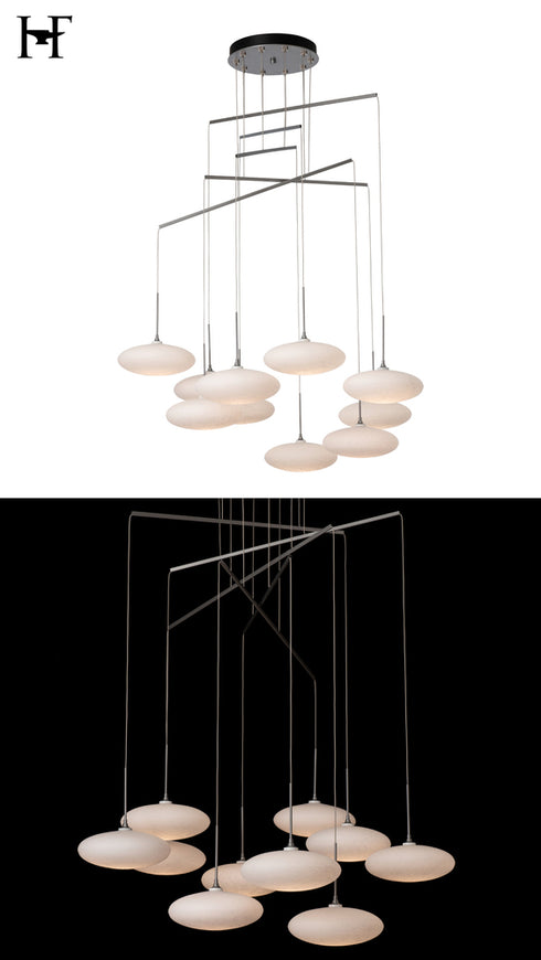 Hubbardton Forge Clouds 10 Light Mobile Pendant in Vintage Platinum Finish Model: 131157-SKT-STND-82-GS0818