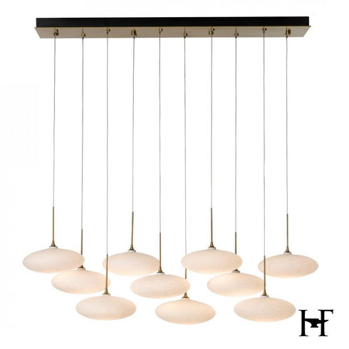 Hubbardton Forge Clouds 10 Light Pendant in Modern Brass Finish Model: 131148-SKT-STND-86-GS0818