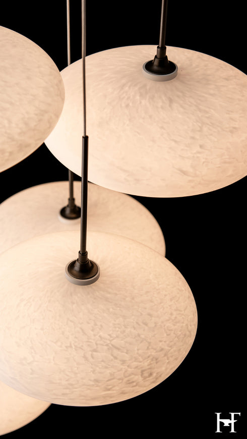 Hubbardton Forge Clouds 5 Light Pendant in Dark Smoke Finish Model: 131146-SKT-STND-07-GS0818