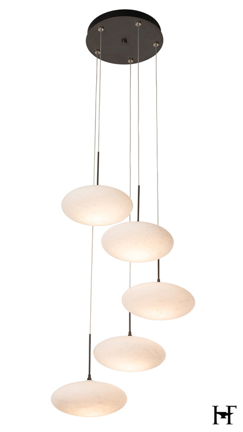 Hubbardton Forge Clouds 5 Light Pendant in Dark Smoke Finish Model: 131146-SKT-STND-07-GS0818