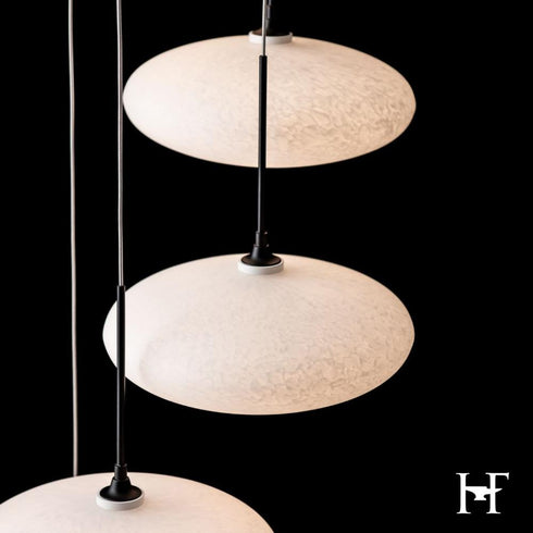 Hubbardton Forge Clouds 9 Light Pendant in Black Finish Model: 131147-SKT-STND-10-GS0818