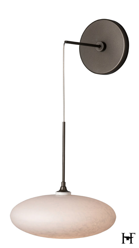 Hubbardton Forge Clouds Low Voltage Sconce in Dark Smoke Finish Model: 201399-SKT-07-GS0818