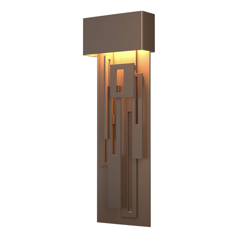 Hubbardton Forge Collage Large Dark Sky Friendly LED Outdoor Sconce in Coastal Oil Rubbed Bronze Finish Model: 302523-LED-14