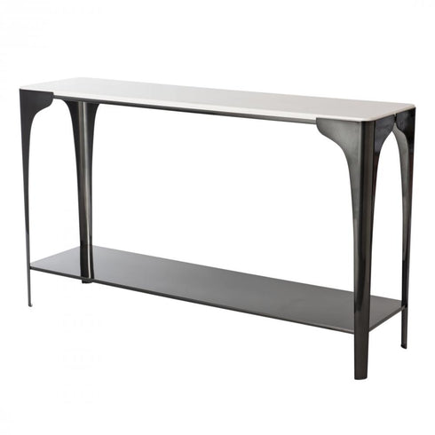 Hubbardton Forge Cove Marble Top Console Table ink Finish Model: 750127-89-MW