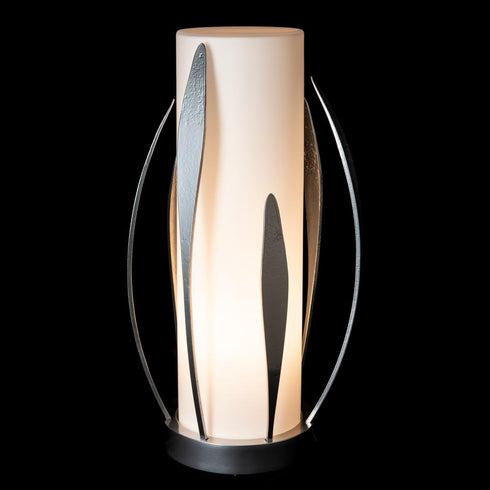Hubbardton Forge Dahlia Cylindrical Table Lamp in Sterling Finish Model: 272104-SKT-85-GG0037