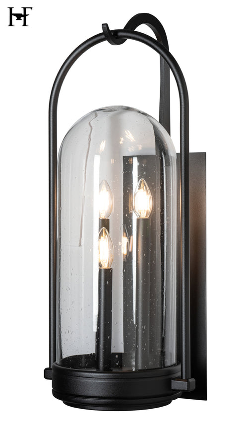Hubbardton Forge Davis Large Outdoor Sconce in Coastal Black Finish Model: 305213-SKT-80-II0826