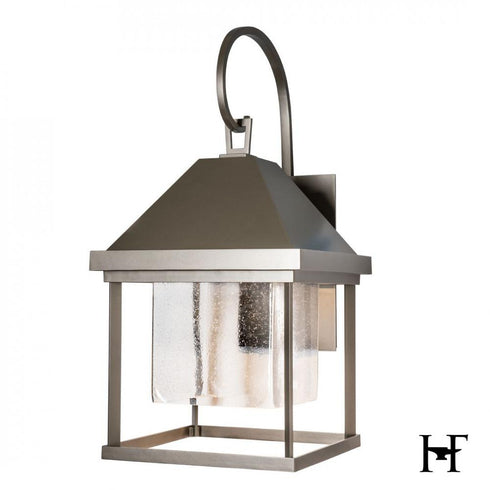 Hubbardton Forge Dorset Large Dark Sky Friendly Outdoor Sconce in Coastal Dark Smoke Finish Model: 305203-SKT-77-II0833