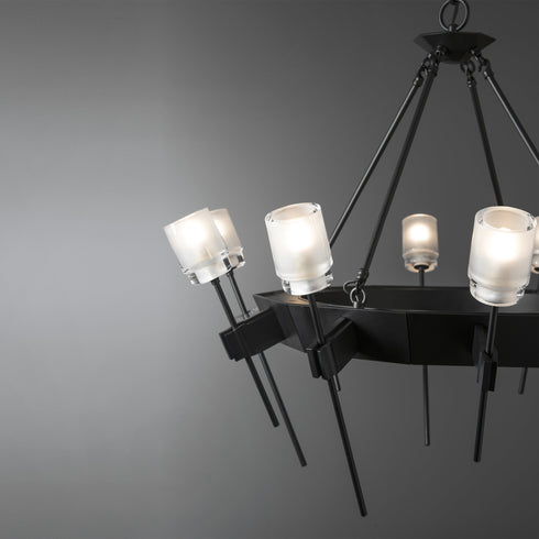 Hubbardton Forge Echo 10 Light Circular Chandelier Model: 101525-SKT-02-YC0369