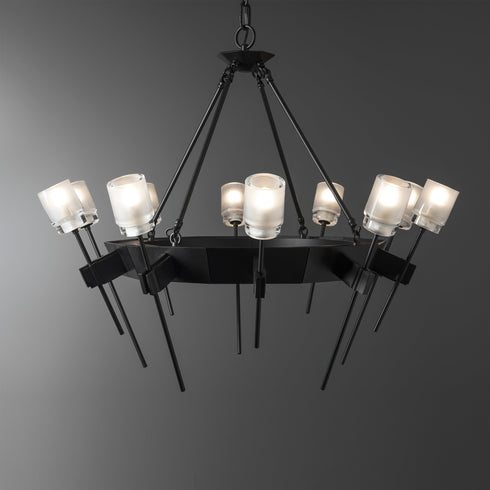 Hubbardton Forge Echo 10 Light Circular Chandelier Model: 101525-SKT-02-YC0369