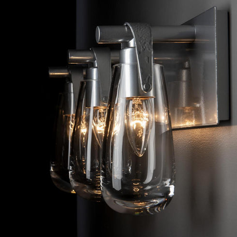 Hubbardton Forge Eos 3 Light Bath Sconce in Black Finish Model: 201332-SKT-10-ZM0718