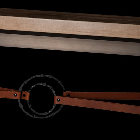 Hubbardton Forge Equus Wood Top Console Table in Dark Smoke Finish Model: 750120-07-07-LC-M1