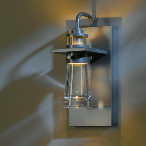 Hubbardton Forge Erlenmeyer Medium Outdoor Sconce in Coastal Natural Iron Finish Model: 307715-SKT-20-ZM0349
