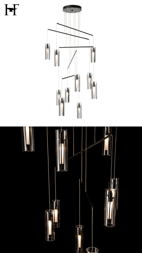 Hubbardton Forge Exos 10 Light Mobile Pendant ink Finish Model: 131154-SKT-STND-89-ZM0065