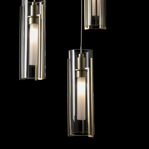 Hubbardton Forge Exos Glass 5 Light Pendant Model: 131124-SKT-LONG-20-ZM0065