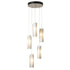 Hubbardton Forge Exos Glass 5 Light Pendant Model: 131124-SKT-LONG-20-ZM0065