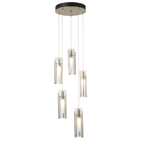 Hubbardton Forge Exos Glass 5 Light Pendant Model: 131124-SKT-LONG-20-ZM0065